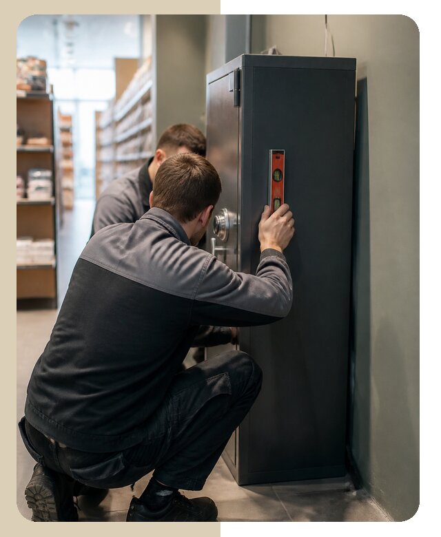 Профессиональная установка сейфа в магазине в Октябрьском
