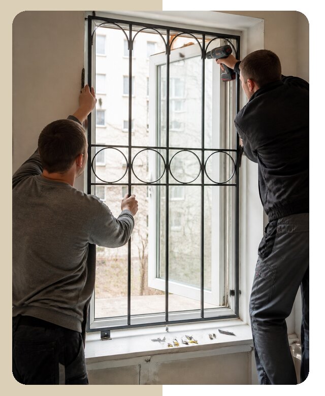 Установка металлических оконных решеток под ключ в Октябрьском