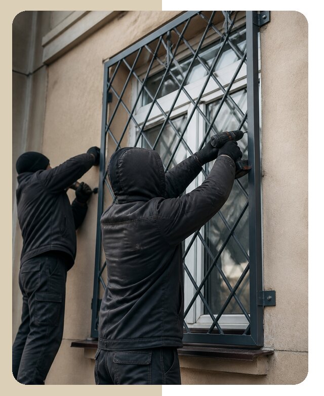 Установка антивандальных решеток на окна в Октябрьском